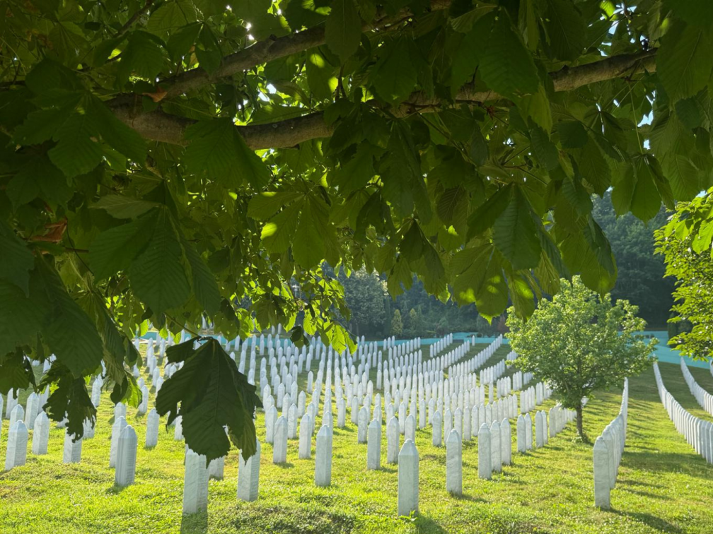 The Srebrenica–Potočari Memorial and Cemetery honours the more than 8,000 Bosniak Muslim men and boys murdered during the 1995 Srebrenica genocide