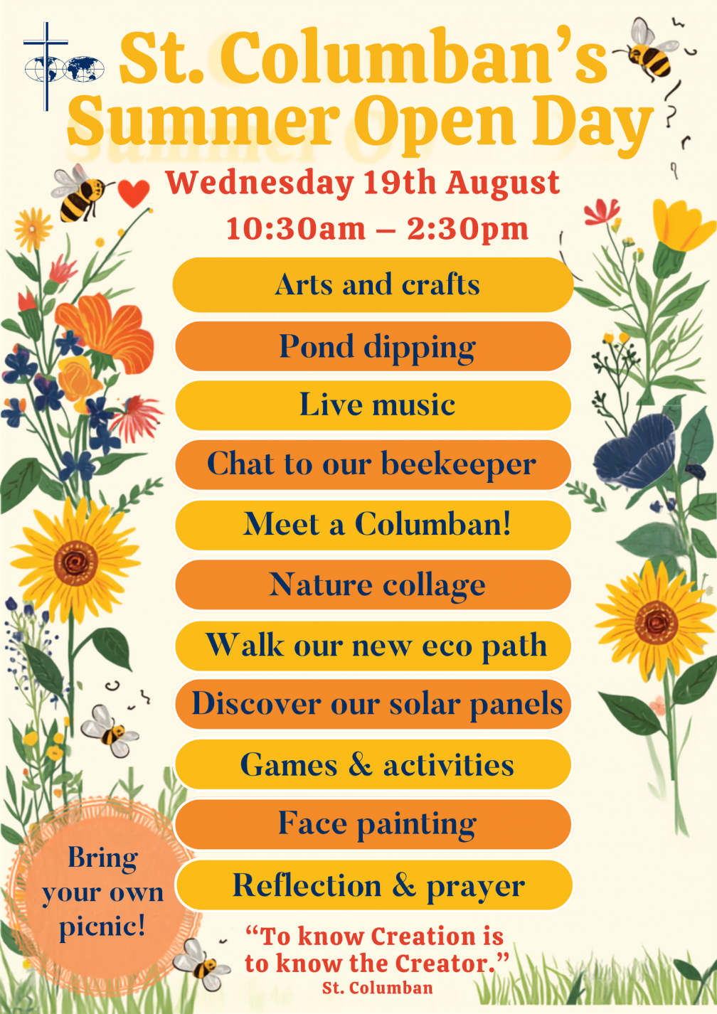 St Columban Summer Open Day Poster