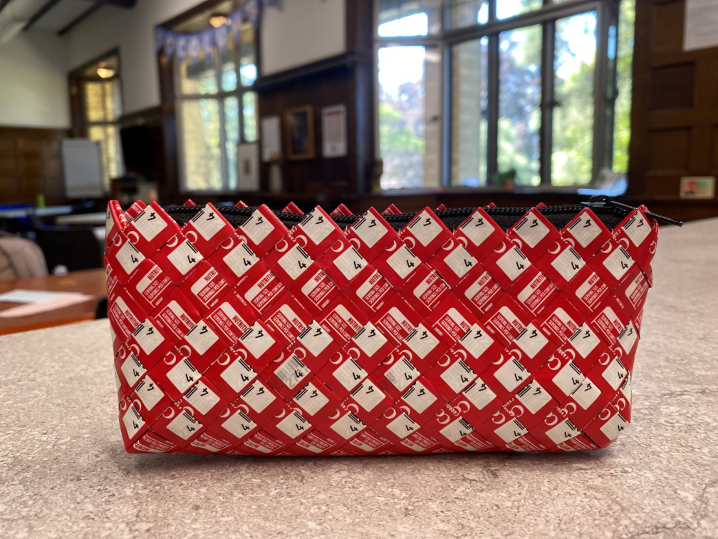 A case made from recycled fizzy drink wrappers