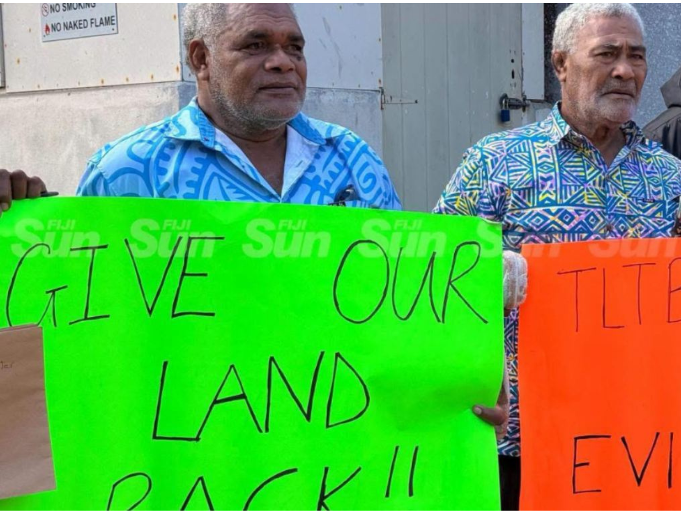 Landowners in Vatulele, Fiji, staged a silent protest in July 2026 outside the Prime Minister’s Office calling for transparency and consultation over the proposed redevelopment of the Vatulele Island resort. Image credit: Fiji Sun