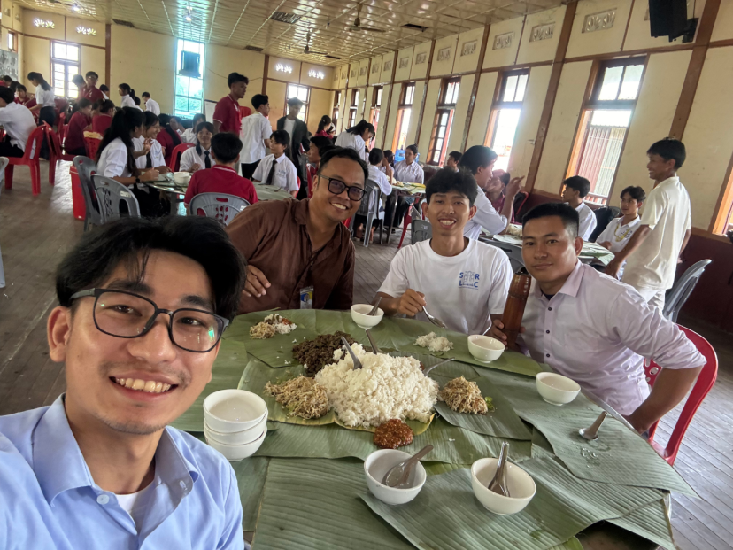 Fr. Kurt and friends at a gathering for students from the Student Learning Resources Centre and Naushawng College to mark Plastic Free Day earlier this year