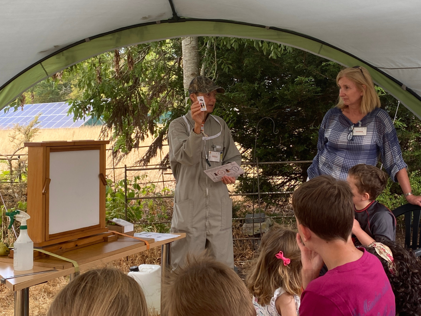 Beekeeper Sheila Vanhouse explains the important role her beehives play in supporting biodiversity at St. Columban’s.