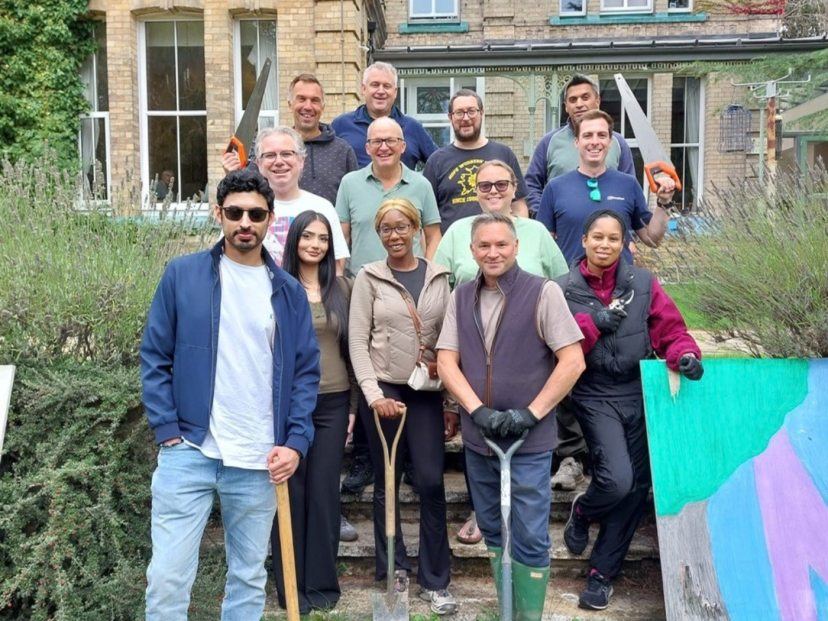 The NatWest volunteering team in the St. Columban's grounds