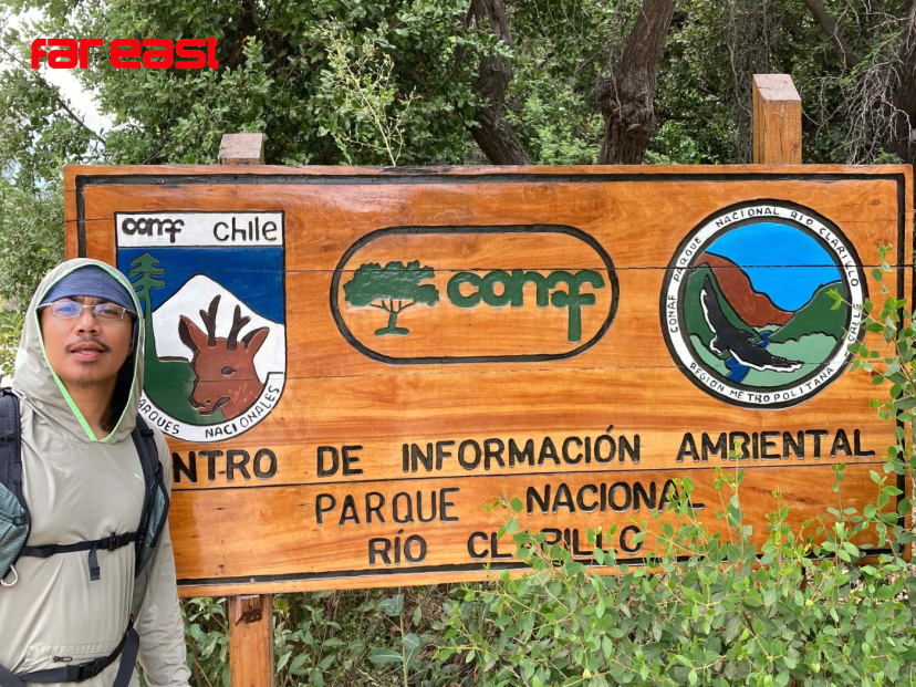 Columban seminarian Lydio Mangao Jr. at the entrance to the Rio Clarillo National Park in December 2025