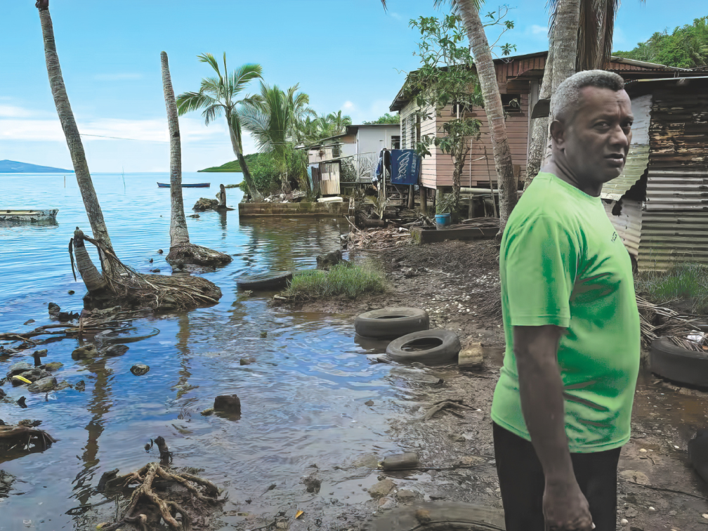 A Fijian village plantation is washed away