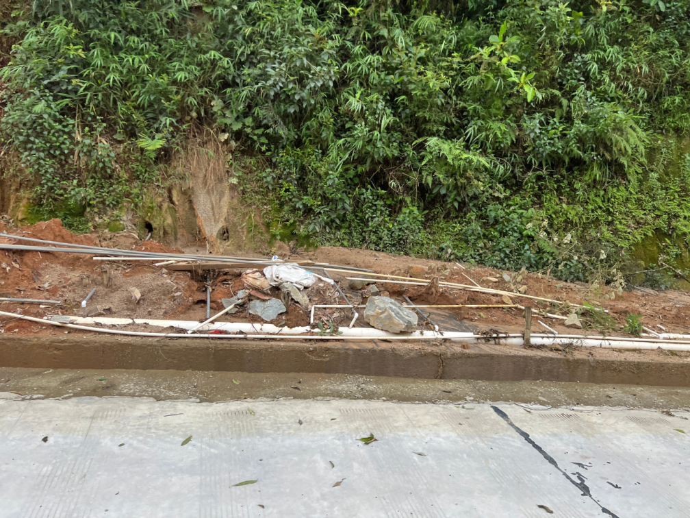 Hundreds and thousands of white PVC pipes littering the hills and roads