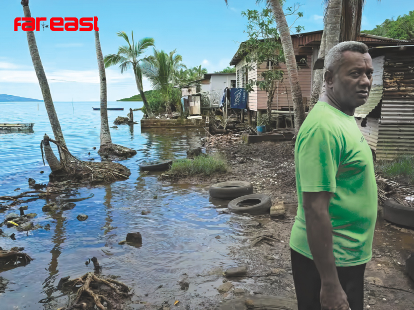 A Fijian village plantation is washed away