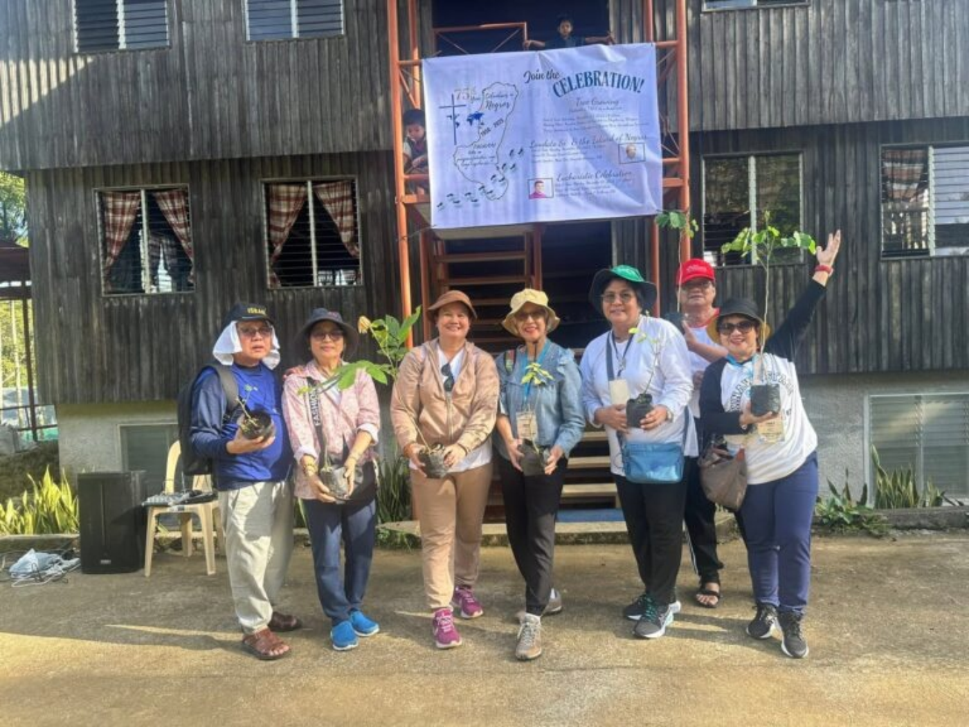 Columban Co-worker Evelyn Sabate (third from left) with Mission Partners during their pilgrimage in Negros in November 2025